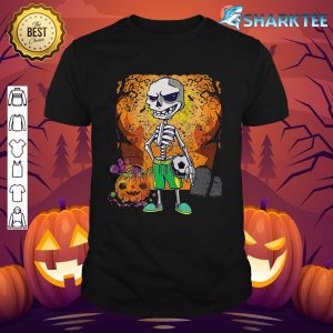 Soccer Skeleton Halloween Men Boys Soccer Player Halloween Premium shirt