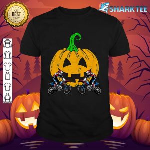 Retro Halloween Motocross Player Pumpkin Motocross Lover Premium shirt