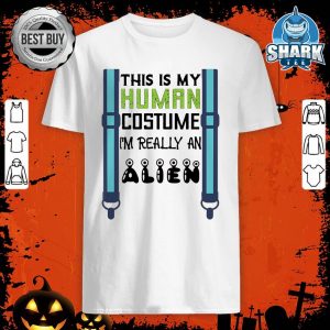 Funny Halloween This is My Human Costume I'm Really An Alien Premium shirt