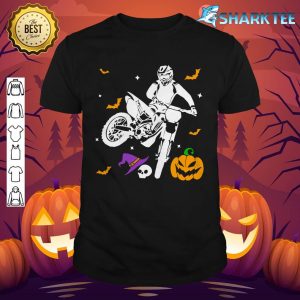 Fun Motocross Witch Hat Halloween Costume Motocross Player Premium shirt
