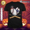 Baseball Heart Pirate Hat Jolly Roger Halloween Costume Day shirt