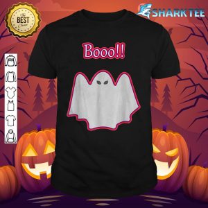 Booo in Red Halloween Scary White Cute Ghost Funny Spooky shirt