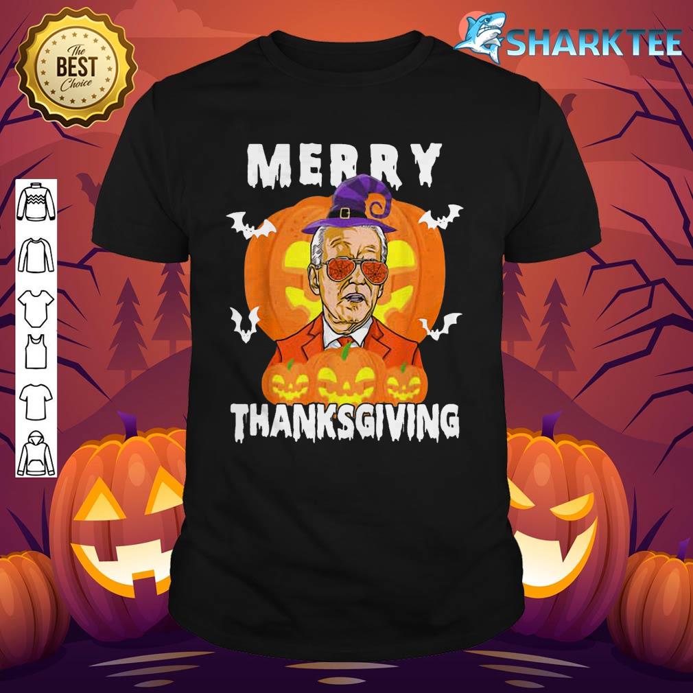 Funny Halloween Joe Biden Confused Merry Thanksgiving shirt
