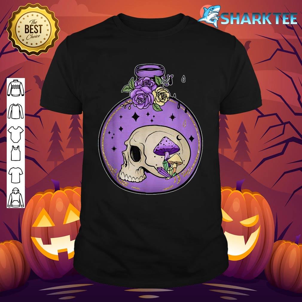 Western Halloween Witch Skull Bottle Graphic Costume Funny shirt