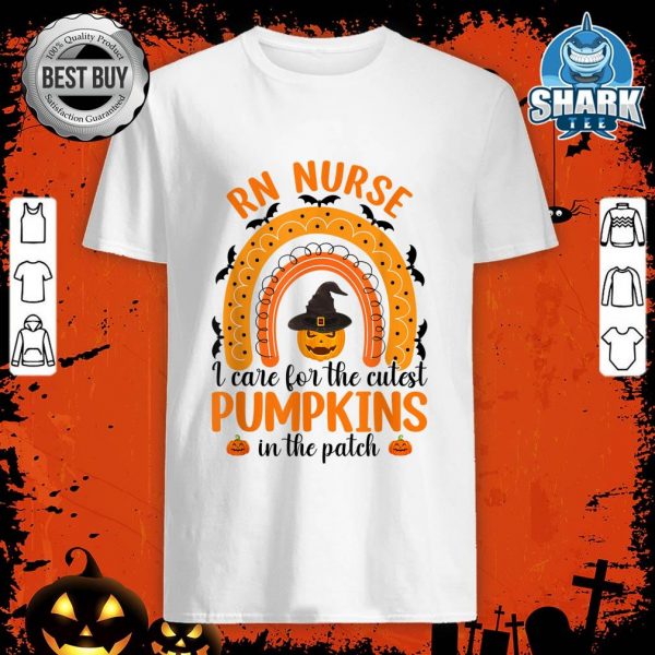 I Care For The Cutest Pumpkins ICU Nurse Rainbow Halloween shirt