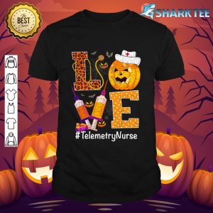 Love Nurse Life Pumpkin Leopard Halloween Telemetry Nurse shirt