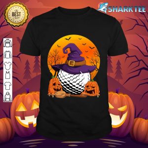 Halloween Golf Player Witch Hat Pumpkin Golf Fan Men Women shirt