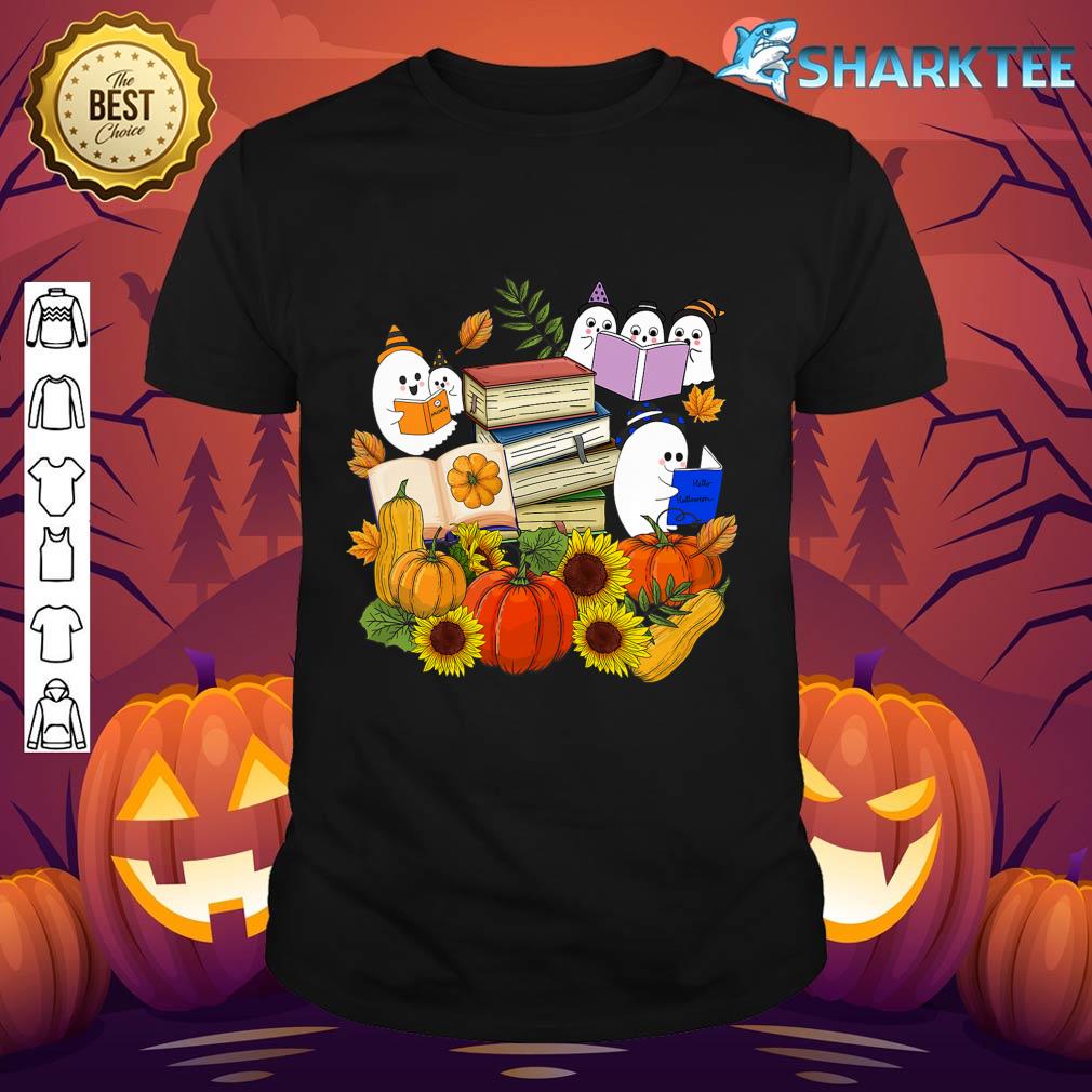 Funny Halloween Teacher Librarian Books Reading Books shirt