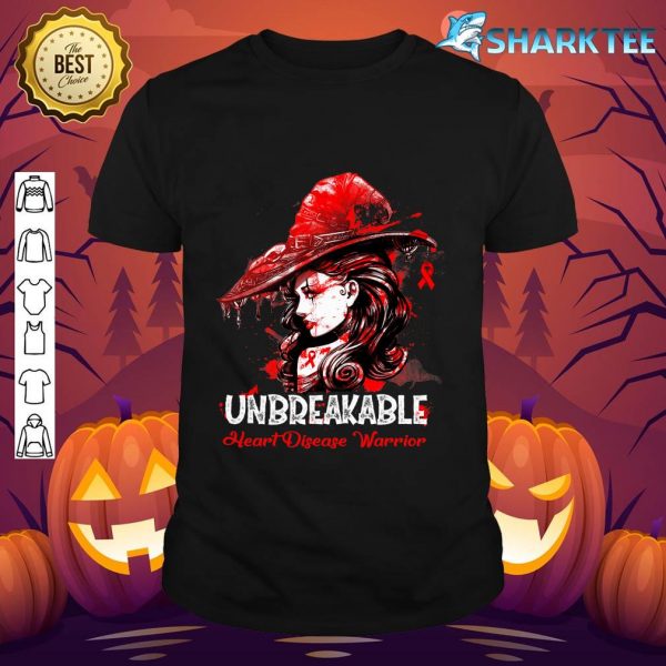 Women Funny Halloween Heart Disease Warrior Unbreakable shirt