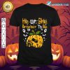Halloween Gender Reveal He or She Brother To Be Pumpkin shirt