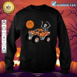 Halloween Skeleton Riding Pumpkin Truck Boys Kids sweatshirt