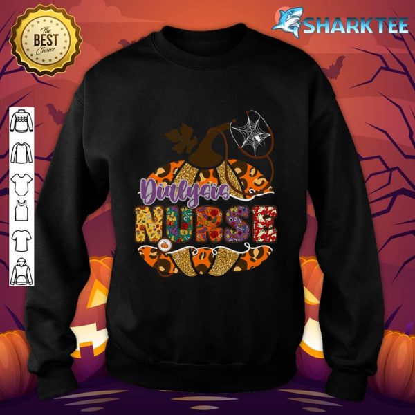 Dialysis Nurse Stethoscope Nursing Halloween Pumpkin Leopard sweatshirt