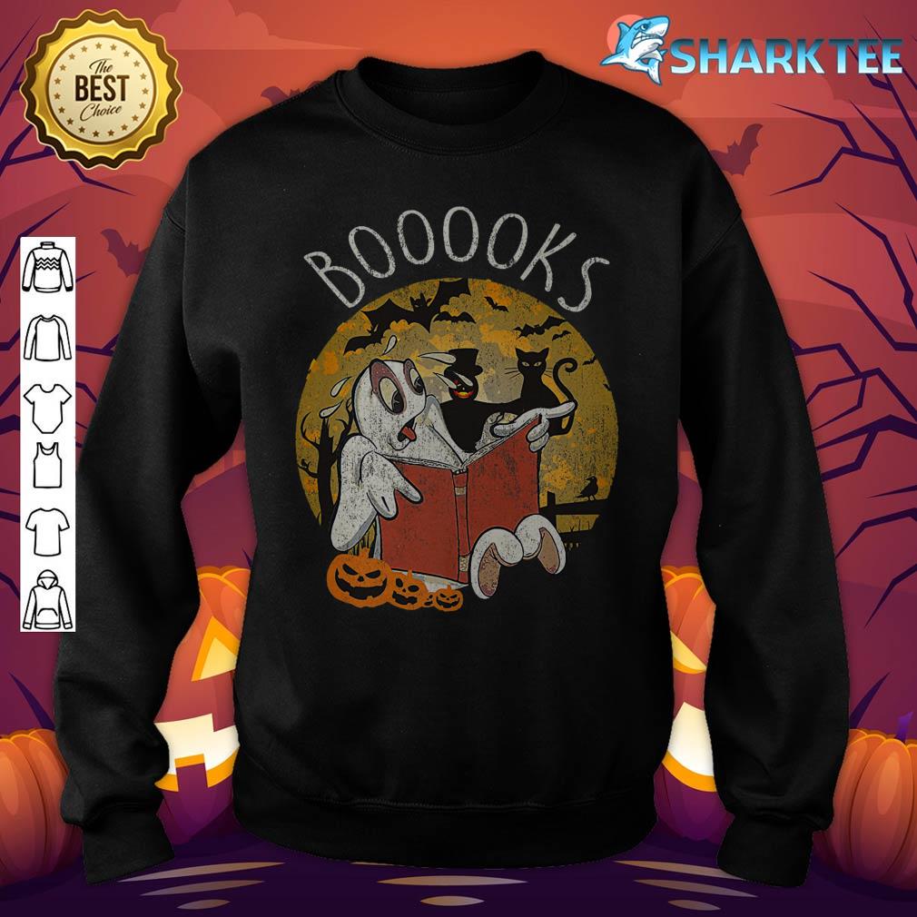 Booooks Ghost Funny Halloween Book Lover Library Reading Premium sweatshirt