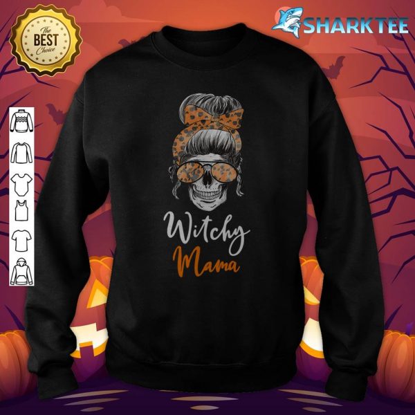 Witchy Mama Halloween Skull Witch Mom Women Spooky sweatshirt