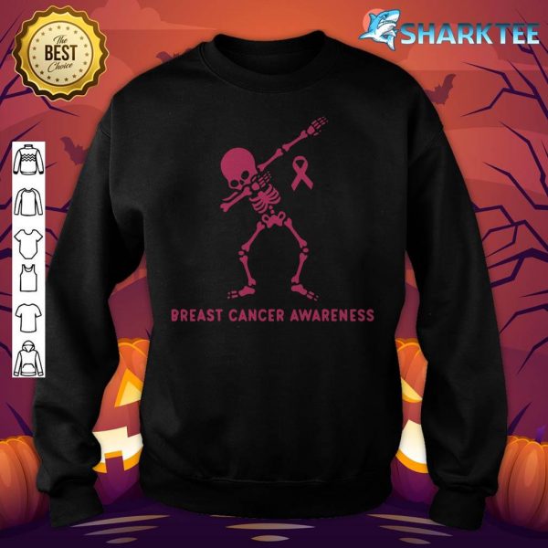 Dabbing Skeleton Pink Ribbon Breast Cancer Halloween sweatshirt