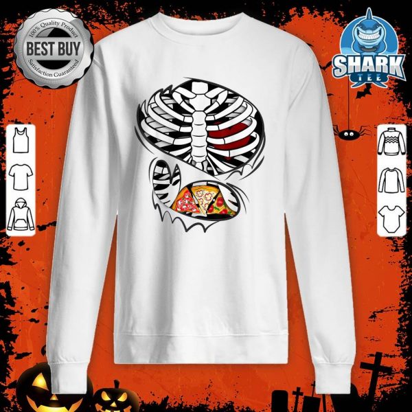 Ripped Halloween Xray Skeleton Rib Cage Pizza Lover sweatshirt