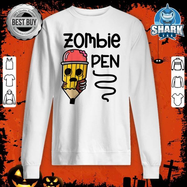 Zombie Pencil Funny Halloween Holiday Scary sweatshirt