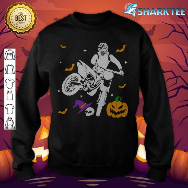 Fun Motocross Witch Hat Halloween Costume Motocross Player sweatshirt