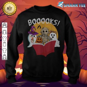 Booooks Ghost Pumpkin Halloween Boo Read Book Library Readin sweatshirt