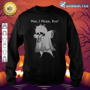 Funny Ghost Cow Dabbing Moo I Mean Boo Pumpkin Halloween sweatshirt