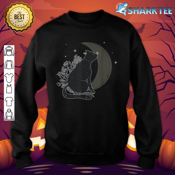 Last Minute Halloween Celestial Cat Moon sweatshirt