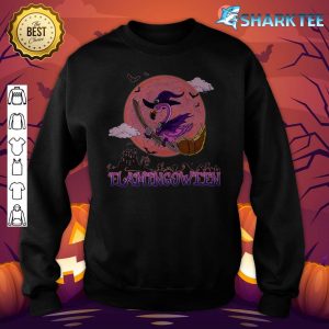 Flamingoween Flamingo Witch Happy Halloween Premium sweatshirt