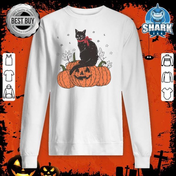 Black Cat Pumpkin Vintage Halloween Spooky Cat Dad Cat Mom Premium sweatshirt