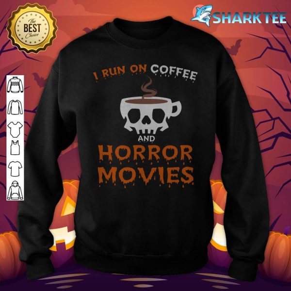 I Run on Coffee Horror Movies Halloween Coffee Spice tank-top