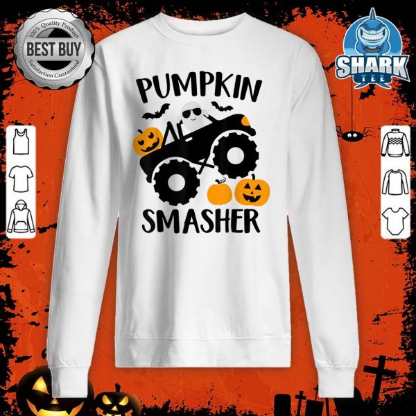 Halloween Pumpkin Smasher Funny Spooky Trucks Costume sweatshirt