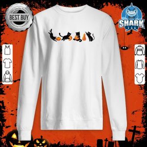 Halloween Adorable Cats Play With Pumpkin sweatshirt