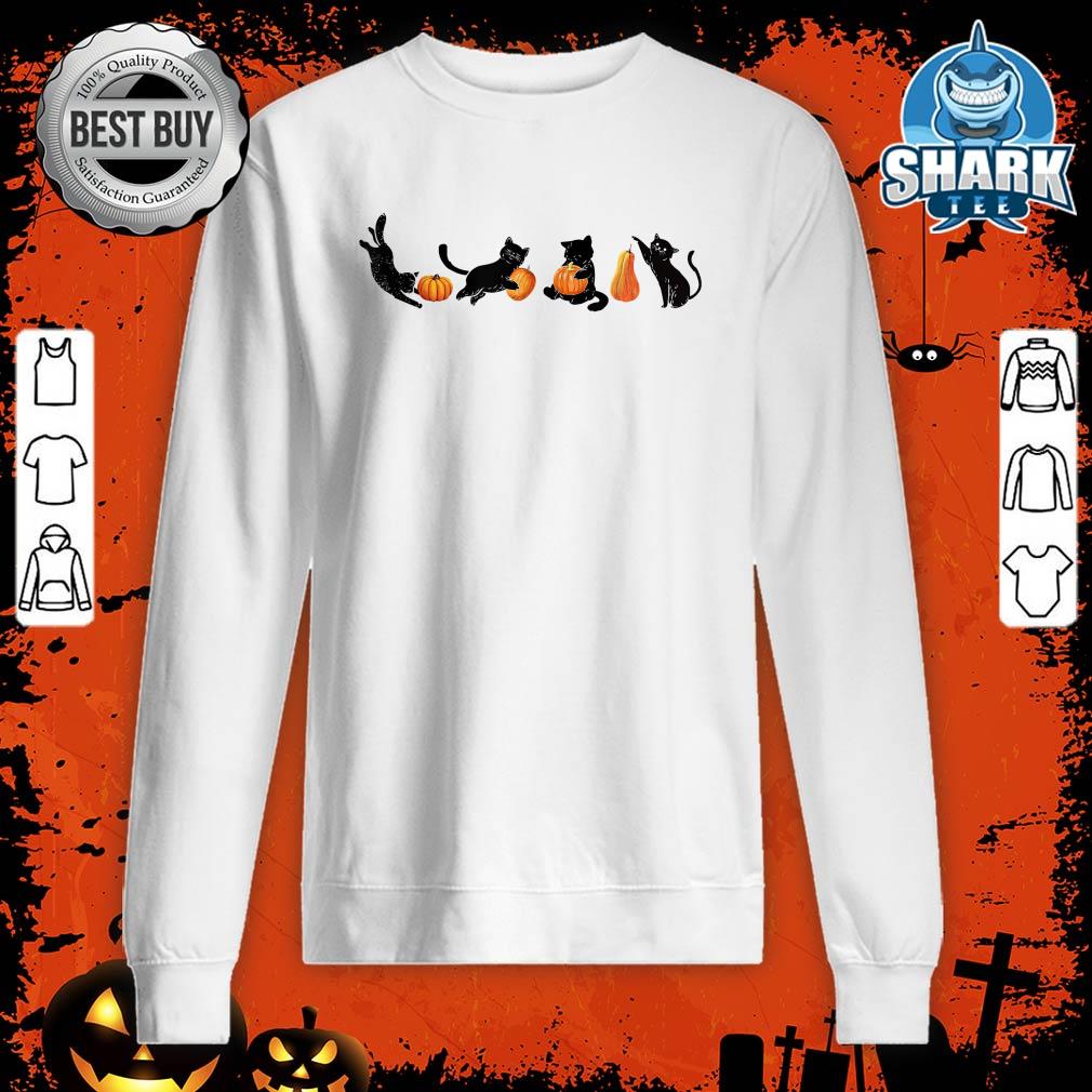 Halloween Adorable Cats Play With Pumpkin sweatshirt