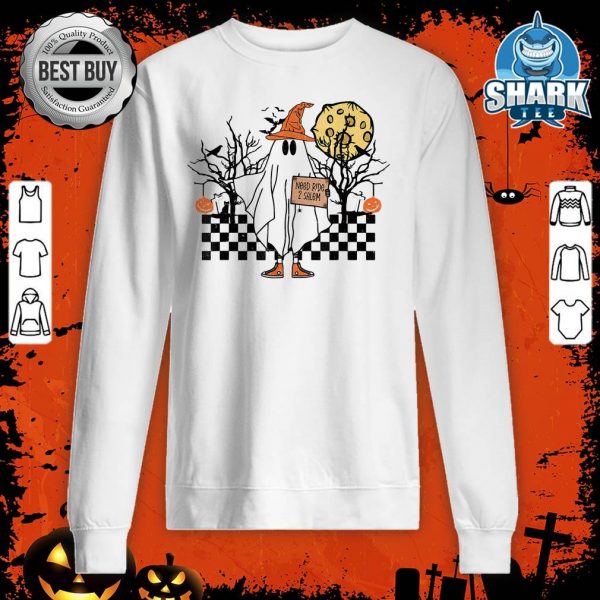 Retro 70s Groovy Ghost Halloween Need A Ride To Salem sweatshirt