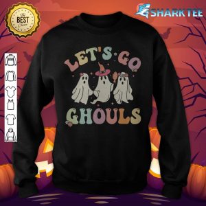 Retro Groovy Let's Go Ghouls Halloween Ghost Outfit Costumes sweatshirt