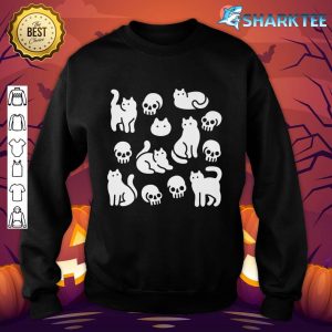 Cats and Skulls Pattern Halloween Premium sweatshirt