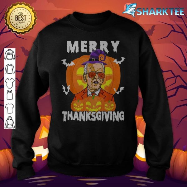 Funny Halloween Joe Biden Confused Merry Thanksgiving sweatshirt