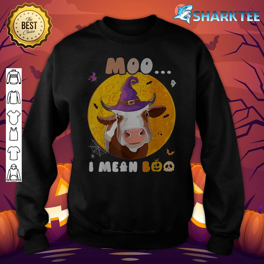 Moo I Mean Boo Spooky Cow Lover Halloween Funny Farmer Pun sweatshirt