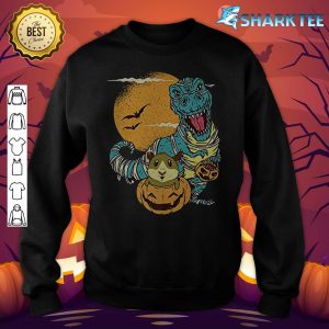 T-Rex Dinosaur Mummy with Halloween Guinea-Pig in Pumpkin Premium sweatshirt