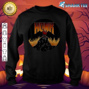 Halloween Honk Goose on Skeleton hill in Hell with Red Moon sweatshirt