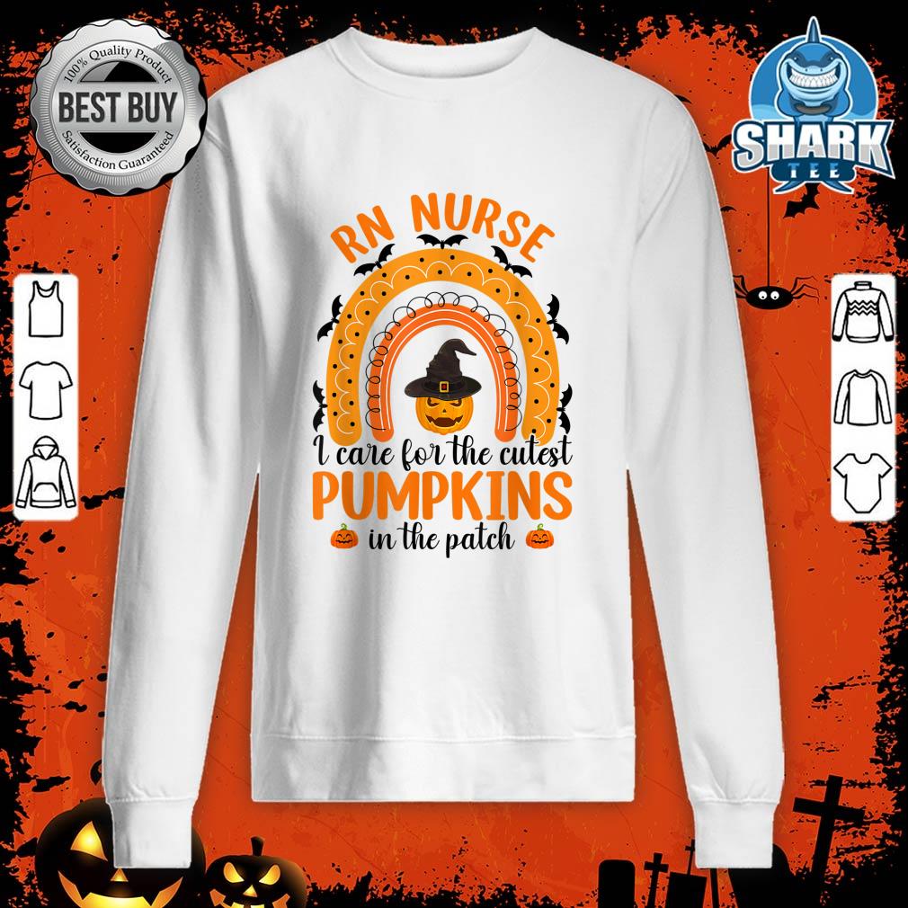 I Care For The Cutest Pumpkins ICU Nurse Rainbow Halloween sweatshirt