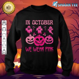 In October We Wear Pink Pumpkin Halloween Boo Breast Cancer Premium sweatshirt