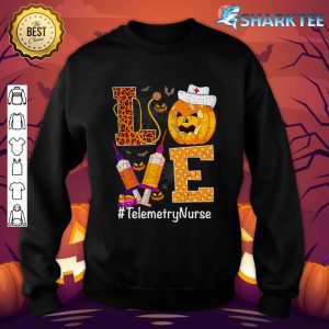 Love Nurse Life Pumpkin Leopard Halloween Telemetry Nurse sweatshirt