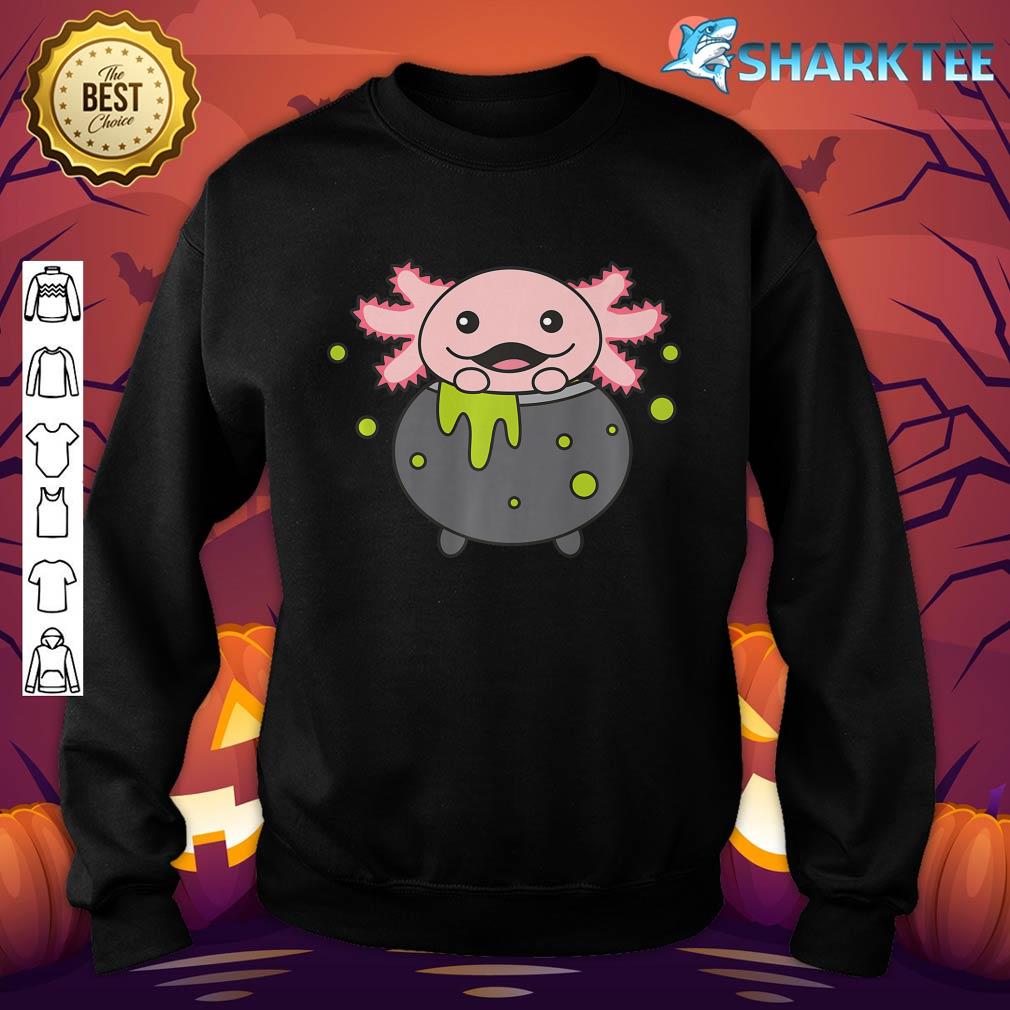 Axolotl Halloween Cauldron Bat Happy Halloween Premium sweatshirt