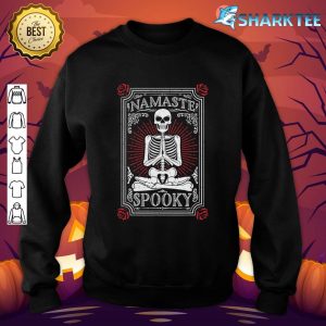 Namaste Spooky Yoga Skeleton Halloween Macabre Tarot Card sweatshirt