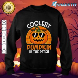 Coolest Pumpkin In The Patch Halloween Shirt Boys Girls Kids sweatshirt