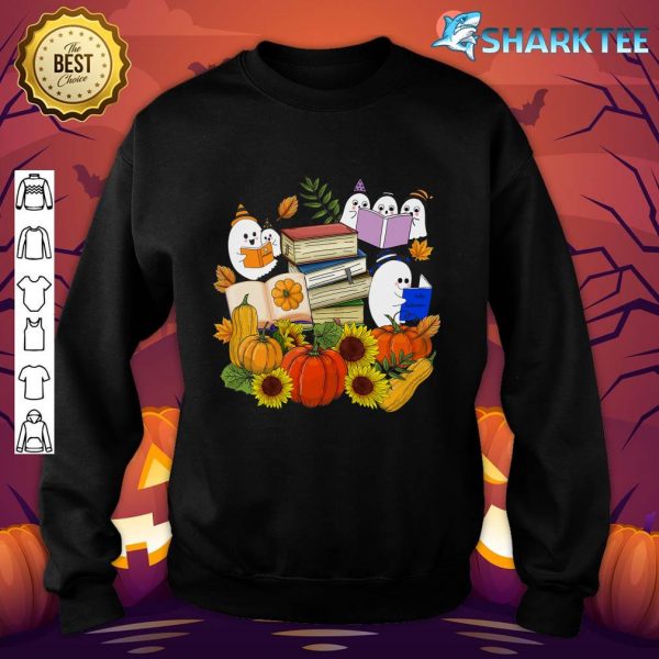 Funny Halloween Teacher Librarian Books Reading Books sweatshirt