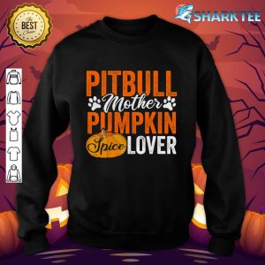Pit Bull Dog Halloween Pumpkin Apparel Funny Autumn Women sweatshirt