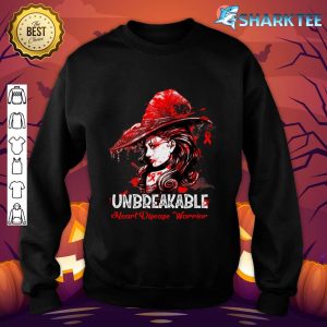 Women Funny Halloween Heart Disease Warrior Unbreakable sweatshirt