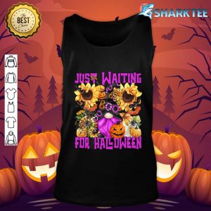 Waiting For Halloween Quote For Women Purple Autumn Gnome tank-top