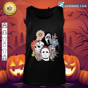 Floral Horror Characters Halloween Horror Characters tank-top