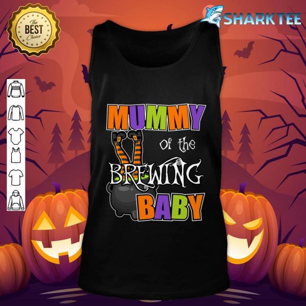 Mummy of Brewing Baby Halloween Theme Baby Shower Spooky tank-top
